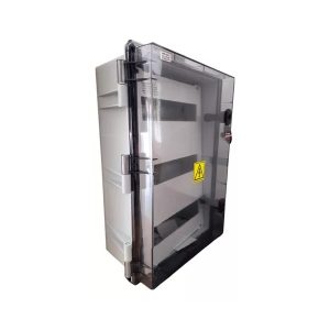 GABINETE PLAST. IP65 456 C/CERRAD. C/RIEL DIN PUERTA CRISTAL 36 POLOS