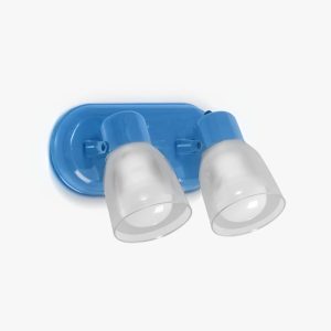 APLIQUE 2 LUCES BASE OVAL RAD CELESTE TUL TERMOPLASTICA