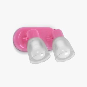 APLIQUE 2 LUCES BASE OVAL RAD ROSA TUL TERMOPLASTICA