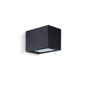 APLIQUE METALICO BIDIFUSOR RECTANGULAR EXTERIOR E27 10x18 h:18 cm NEGRO