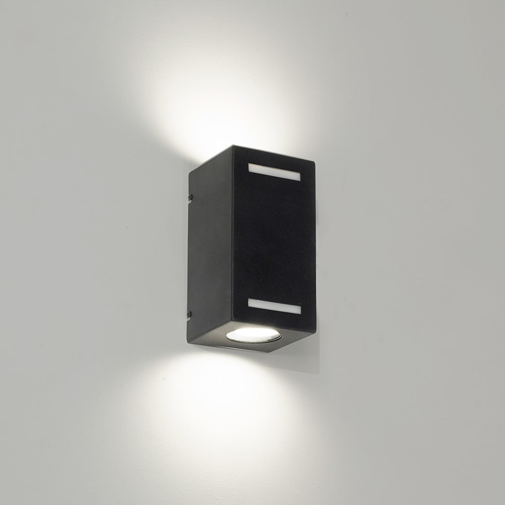 BIDIFUSOR RECTANGULAR GRANDE 2x GU10 DICRO NEGRO