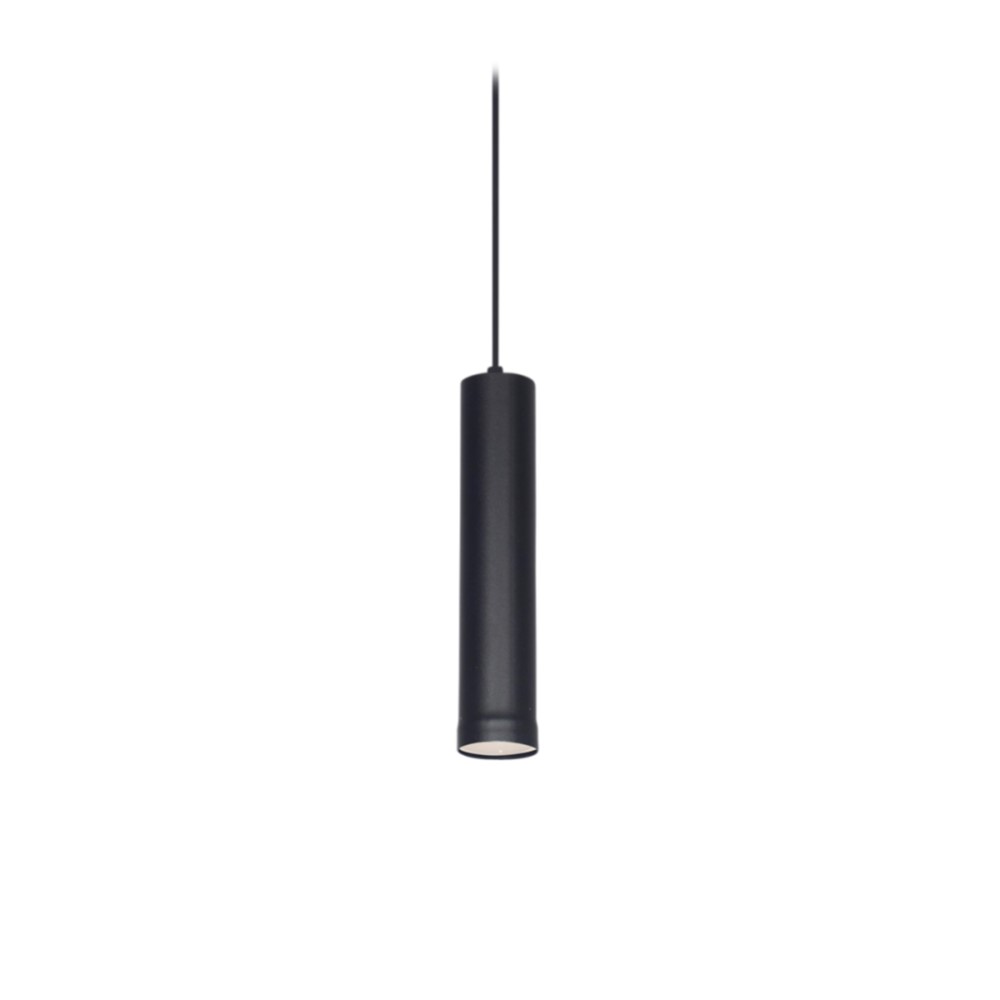 COLGANTE TUBO 1 LUZ GU10 NEGRO Ø50X250