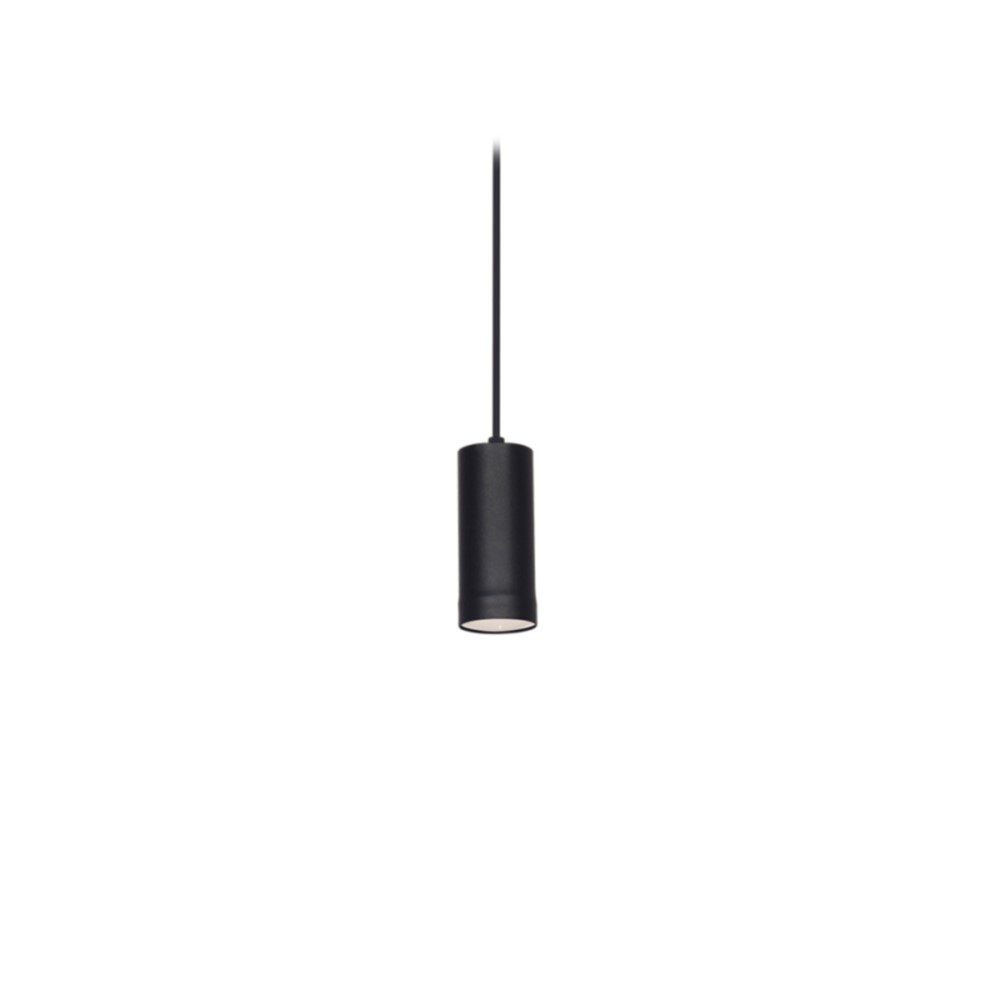 COLGANTE TUBO 1 LUZ GU10 NEGRO Ø50X120