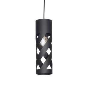 COLGANTE TUBO 3 9,2CM DIAM ALT 32CM E27 NEGRO
