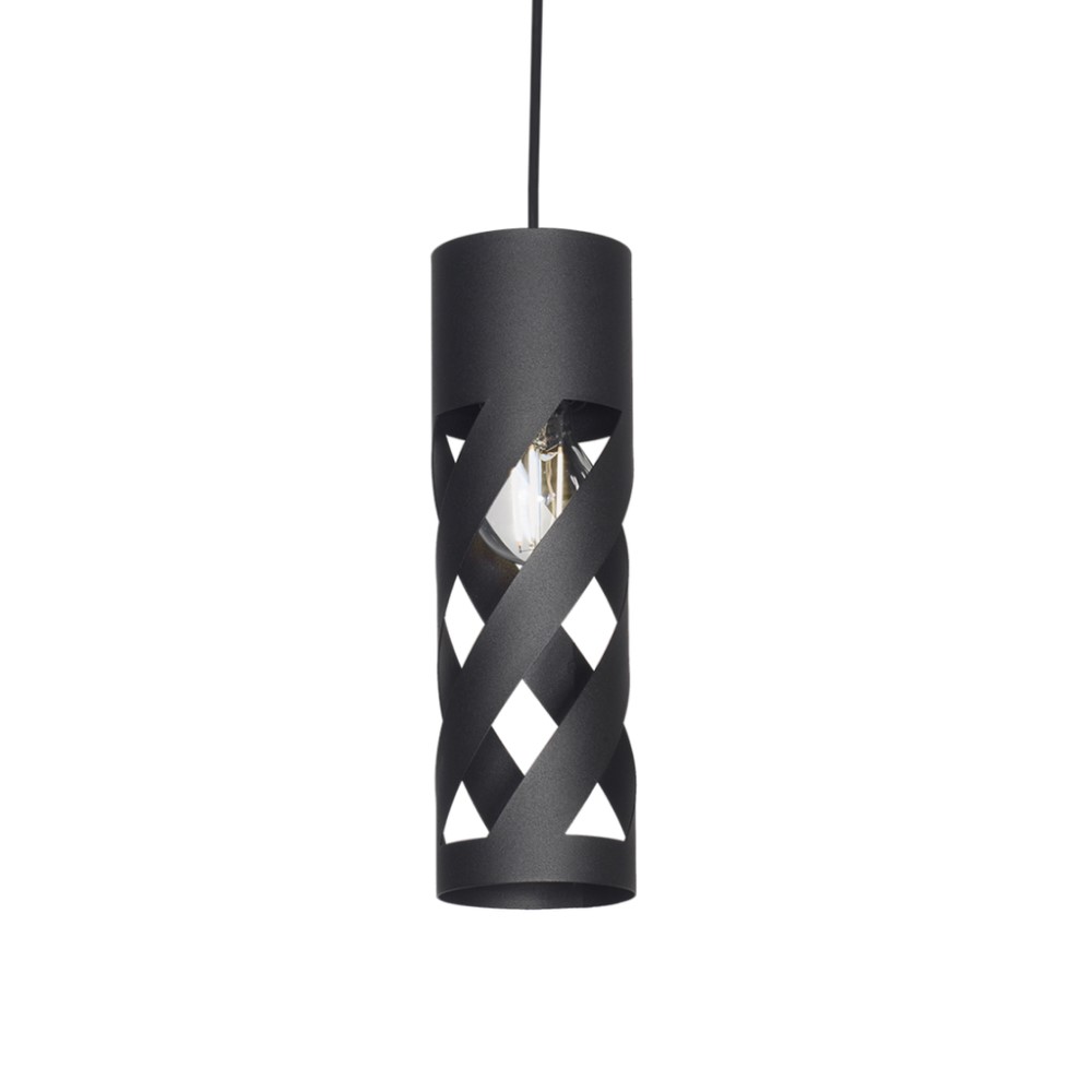 COLGANTE TUBO 3 9,2CM DIAM ALT 32CM E27 NEGRO