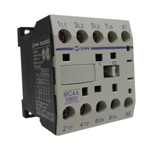 Minicontactor Tetrapolar BAW. AC3 4kW-9A. AC1 12kW-20A. Bob: 24Vac