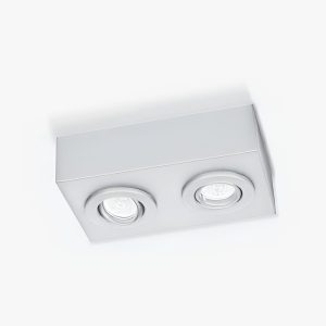 PLAFON RECTANGULAR 2L MOVILES GU10 17 X 28 BL