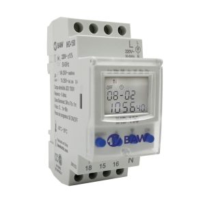 Int. Horario Digital 1 Canal 50 Prog. 1min 3 Años 2 Mód. DIN 220Vca 16A 2000W LCD