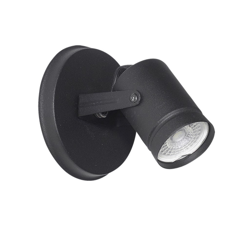 SPOT APLIQUE PARED GRANADA NEGRO 1 GU10