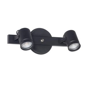 SPOT APLIQUE PARED O TECHO GRANADA NEGRO 2 GU10 29CM LARGO