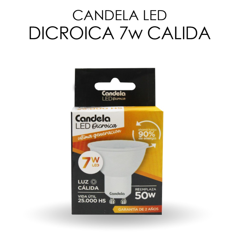 LAMPARA LED DICROICA LUZ CALIDA 7W GU10