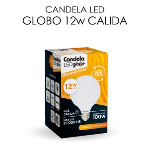 LAMPARA LED GLOBO LUZ CALIDA 12W E27