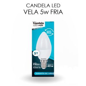 LAMPARA LED VELA LUZ FRIA 5W E14