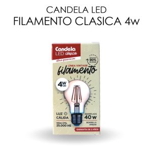 LAMPARA LED VINTAGE A60 FILAMENTO 4W LUZ CALIDA E27