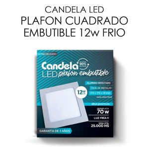 PANEL LED PLAFON LUZ FRIA 12W CUADRADO EMBUTIR