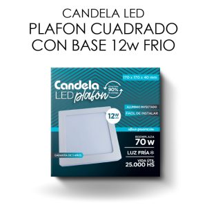 PANEL LED PLAFON LUZ FRIA 12W CUADRADO SOBREPONER