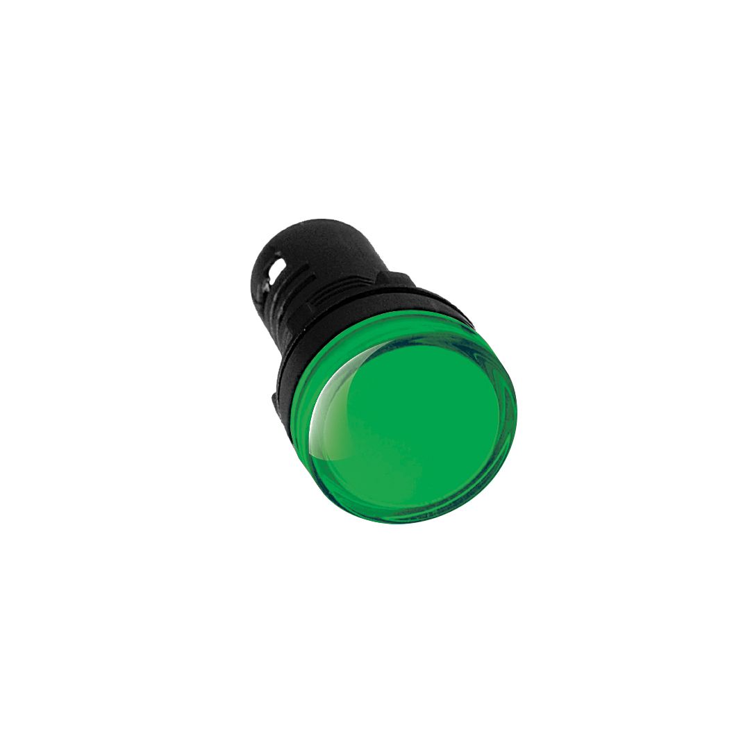 Piloto con LED, lente VERDE 230/110Vca