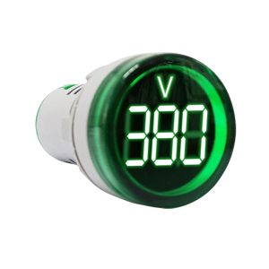 Mini Voltímetro Digital Øext 29mm 80-500Vca VERDE