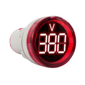 Mini Voltímetro Digital Øext 29mm 80-500Vca ROJO