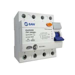 Interruptor Diferencial 4P In=25A, I∆n=30mA "AC" Inc=6000A