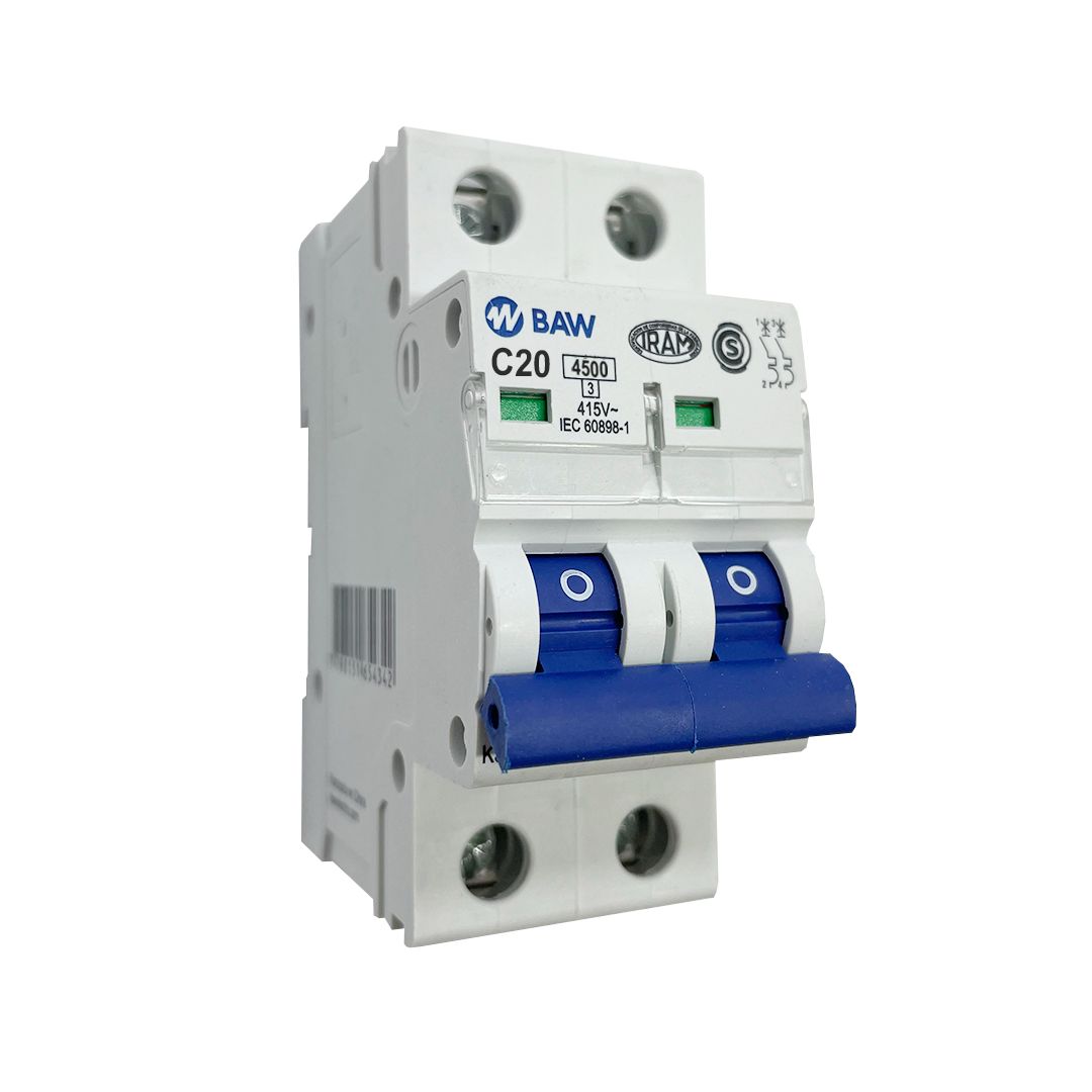 Interruptor Termomagnético Bipolar 20A 4.5kA Curva C