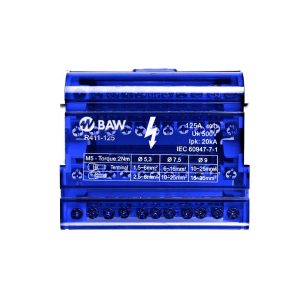 Repartidor Tetrapolar Modular 125A 500V 7x6mm² 2x16mm² 2x25mm² 3 Mód. DIN