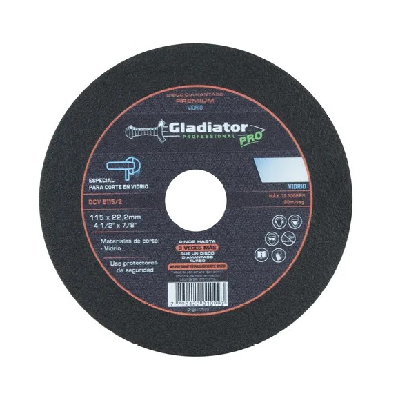 Disco Diamantado Continuo para Corte de Vidrio 115x1.6x22mm