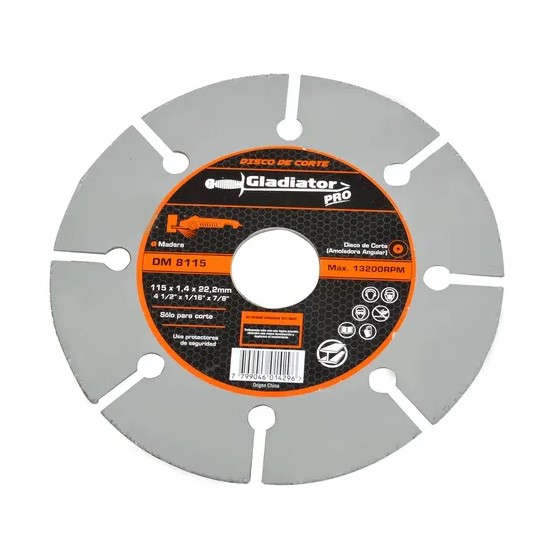 Disco de Corte para Madera 115x1.4x22.2mm para Amoladora Angular