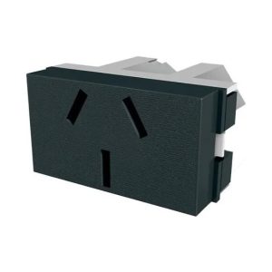 Módulo Toma 220+T Negro 10A 1M con-lat Verona Plat