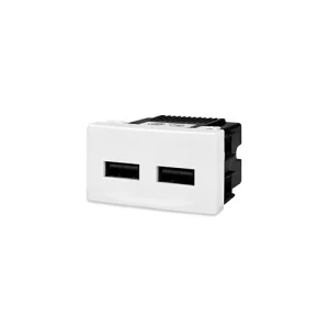 Módulo Cargador 2 USB Blanco 2.0A 5V