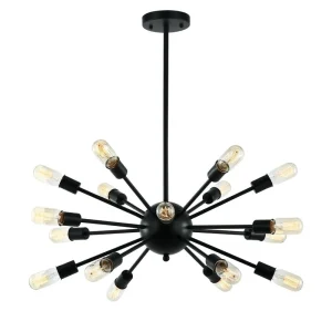 BASQUIAT - COLGANTE 18 LUCES E27 NEGRO