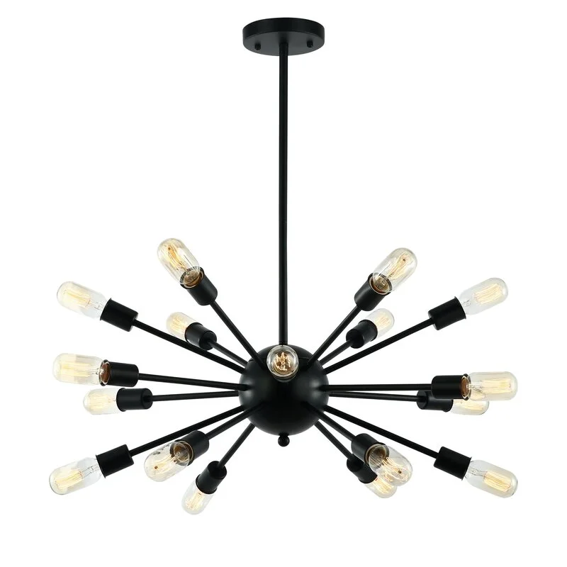 BASQUIAT - COLGANTE 18 LUCES E27 NEGRO