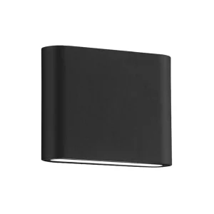 AKIRA I - APLIQUE BIDIRECCIONAL LED 6W NEGRO TEXTURADO LUZ CÁLIDA